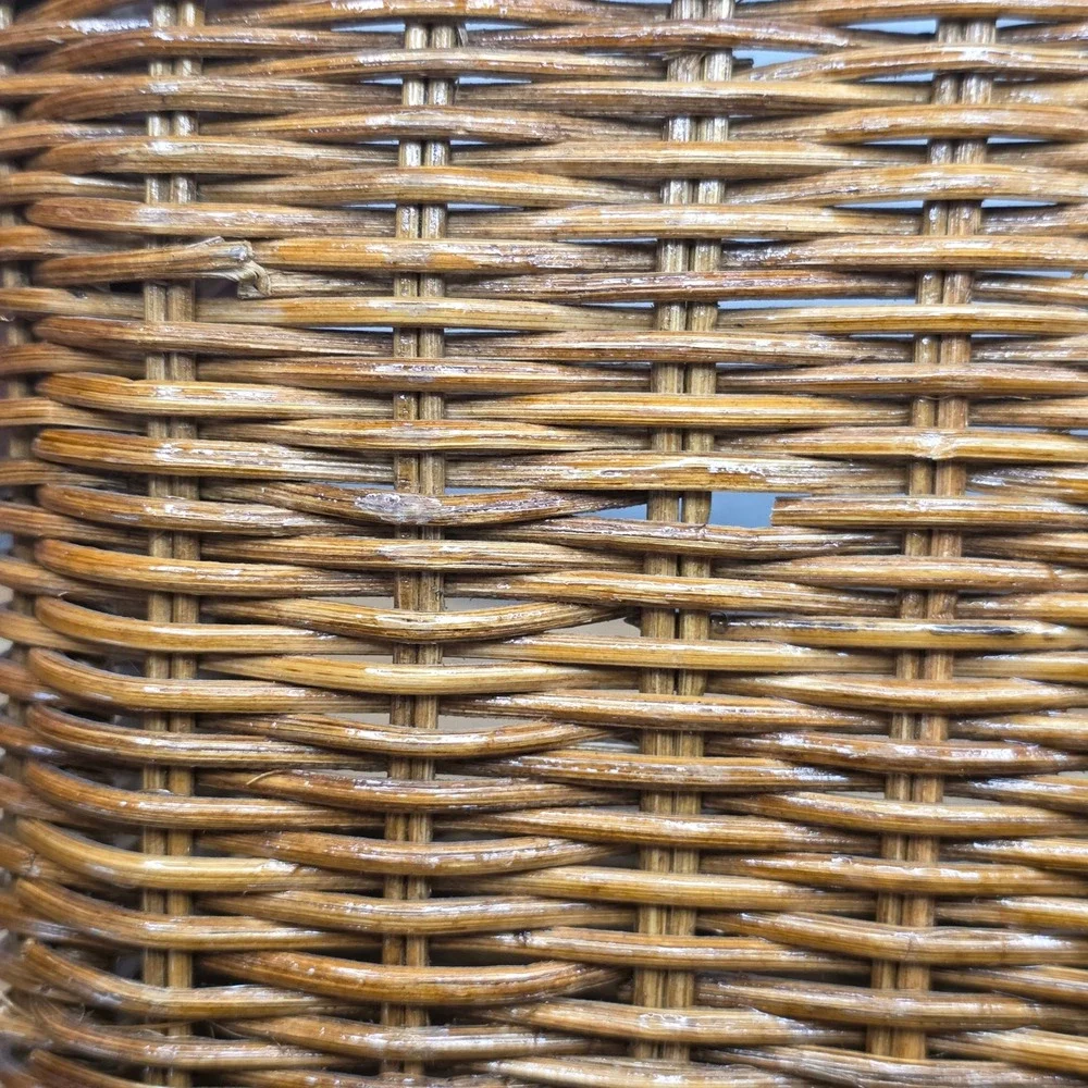 Vintage Wicker Rattan Desk Top Organizer File Letter Holder Storage Basket
